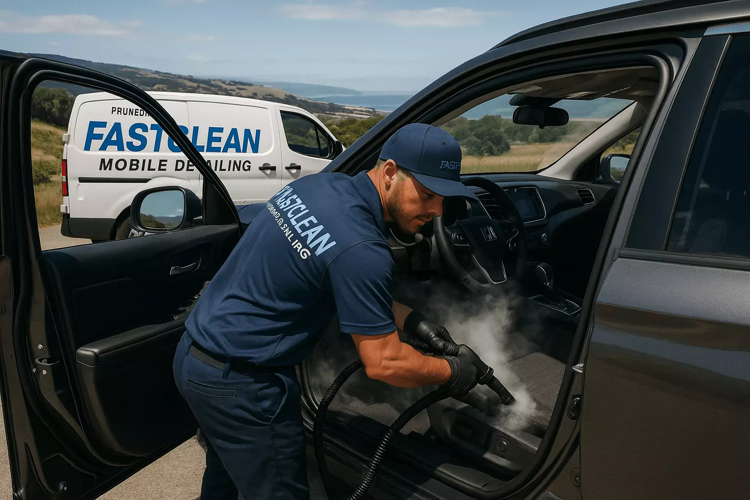 Best mobile interior steam cleaning and protective coating service for vehicles in Prunedale, California.