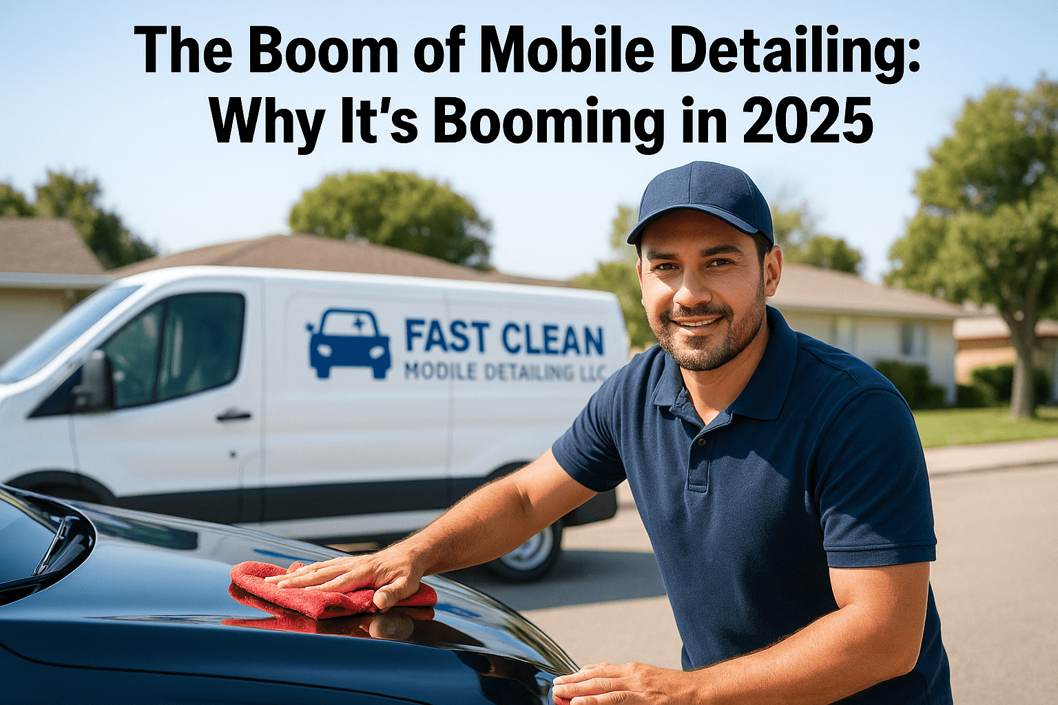 Illustration of mobile car detailing boom in 2025 with eco-tech and coastal Watsonville vibes